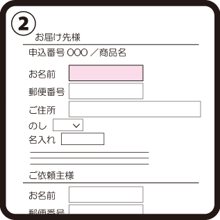 お届け先入力